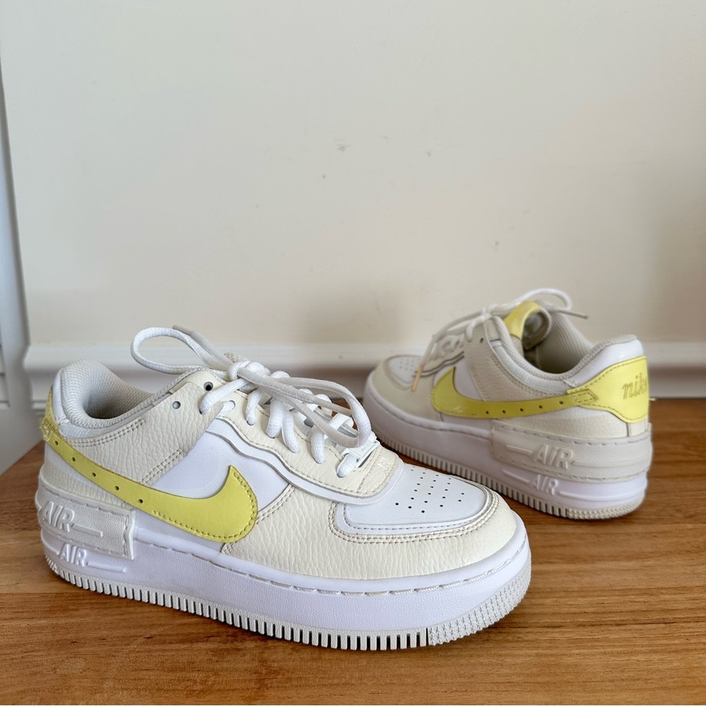 Nike Air Force 1 DJ5197-100 Low Shadow SE White Yellow Sneakers Women Size 6